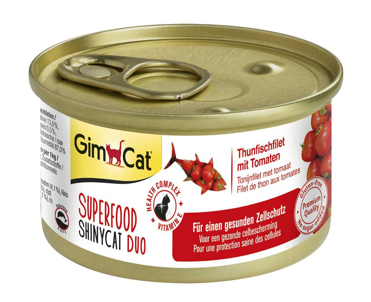 GimCat Superfood ShinyCat Duo Tunfiskfilet med Tomat 70g