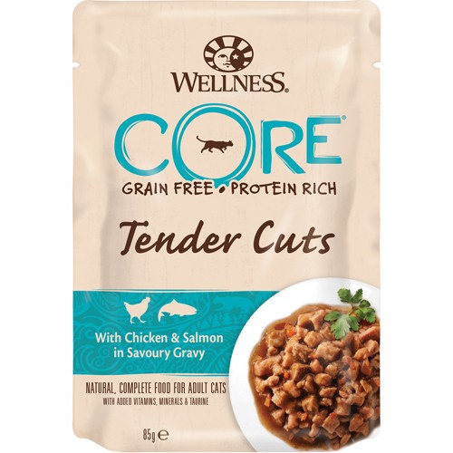Core cat tender cuts chicken&salmon 8x85g
