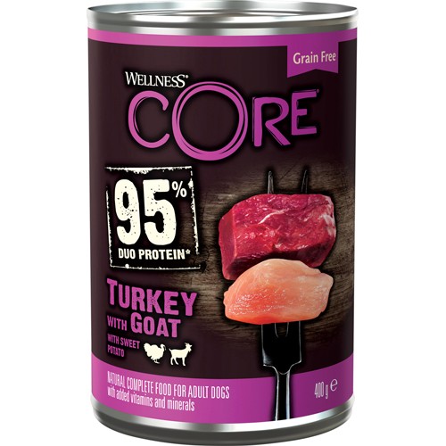 CORE Dog 95 Duo Prot. Turkey & Goat Can 400 g