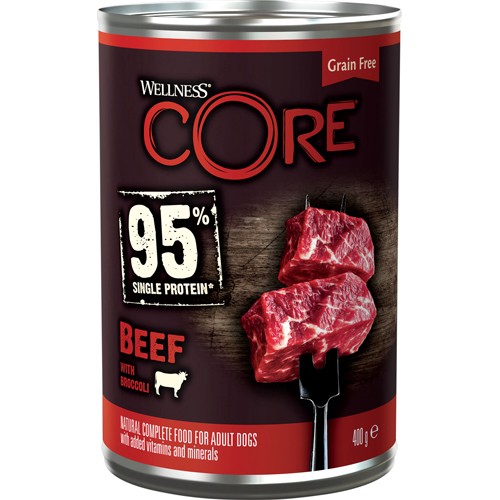 CORE Dog 95 Single Prot. Beef & Broccoli Can 400 g