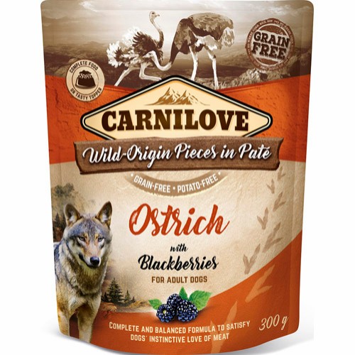 Carnilove Pouch Pate Ostrich with Blackberries 300g