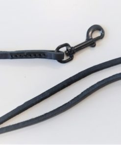 Lærbånd svart 6mm 120cm m svart krok