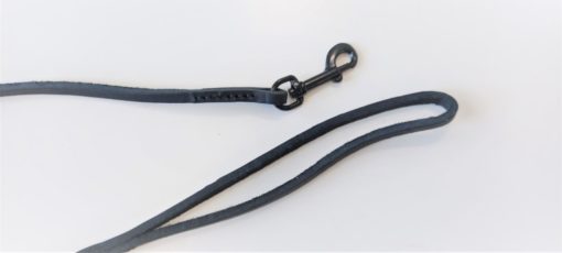 Lærbånd svart 6mm 80cm m svart krok