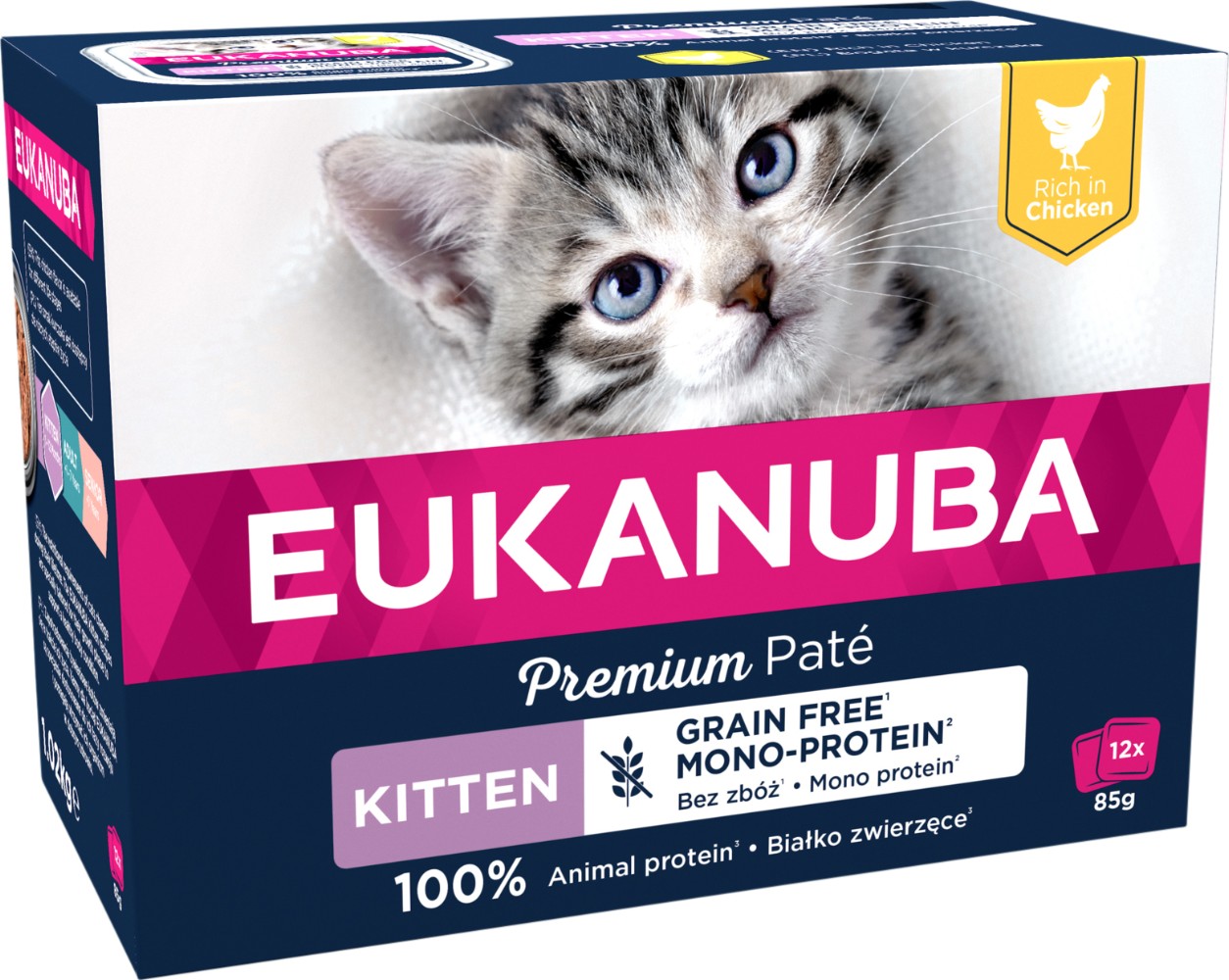 EUKANUBA CAT Kitten Pate, mono-protein kylling, 12 x 85 g