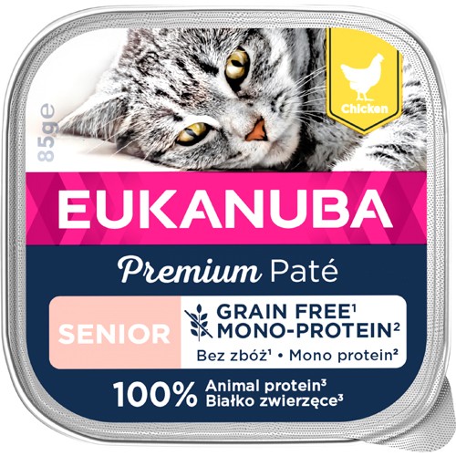 EUKANUBA CAT Senior Pate, mono-protein kylling 85g