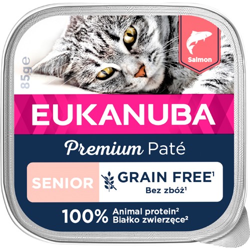 EUKANUBA CAT Senior Pate, rik på laks 85g