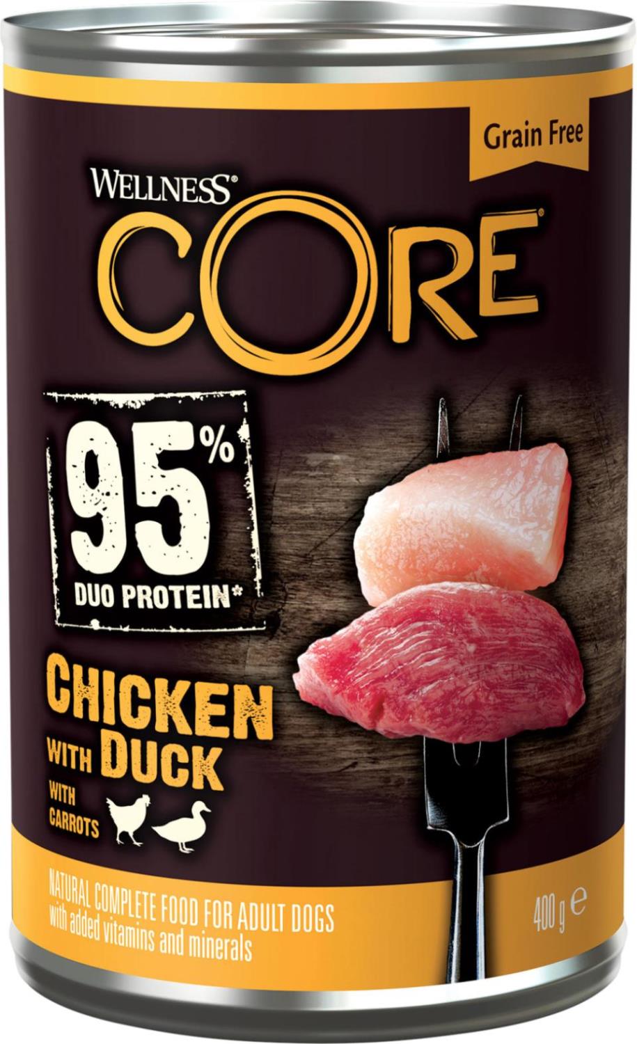 CORE Dog 95 Duo Prot. Chicken & Duck Can 400 g