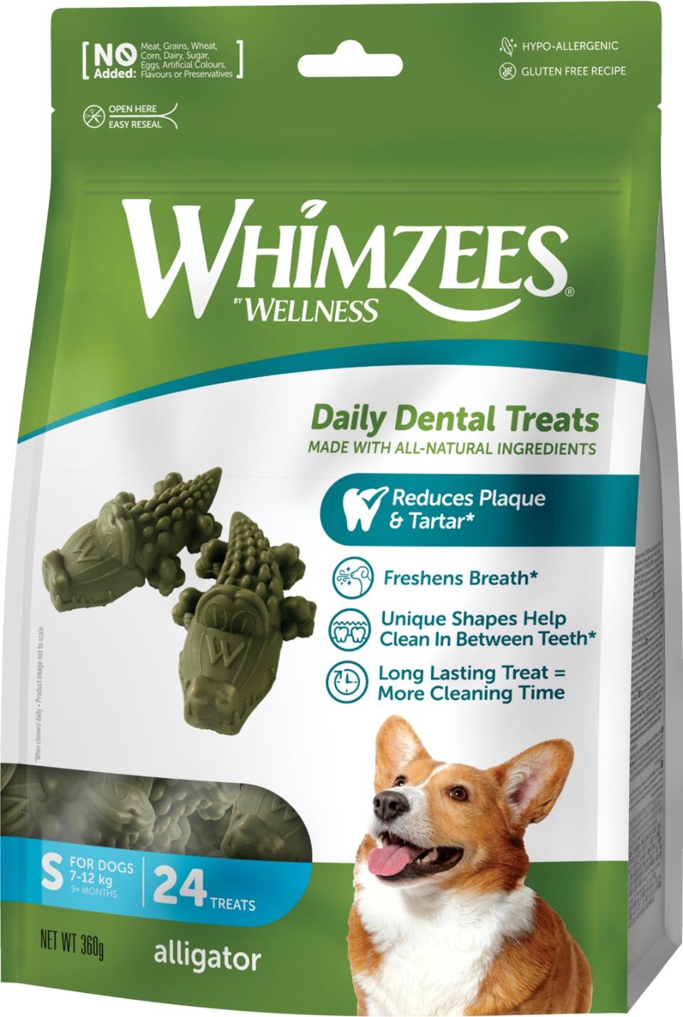 Whimzees Alligator Dental Stick S 360 g pose - 24 chew