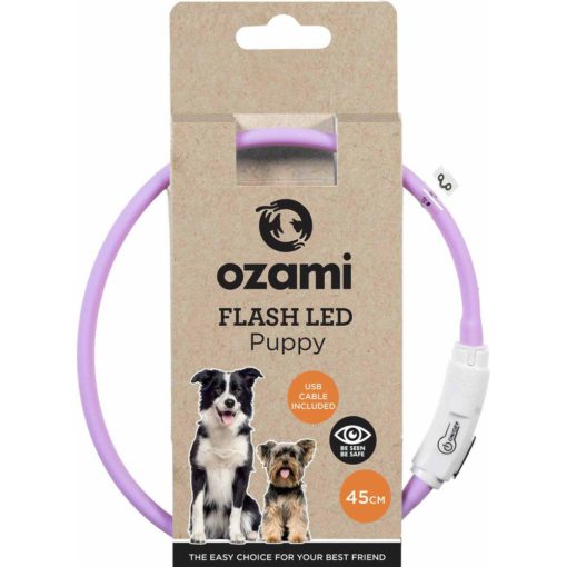 Halsband Flash Puppy Led Lilla 45cm