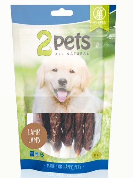 2pets Tyggpinne m lam 12cm 6-pack, 70g