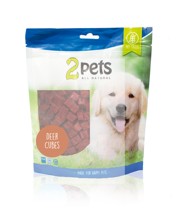 2pets Dogsnack Deer Cubes, 400 g