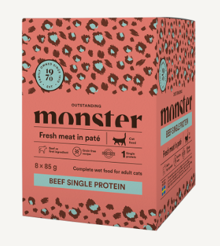 Monster Cat Pouches Adult Beef 85 g (8-pack)