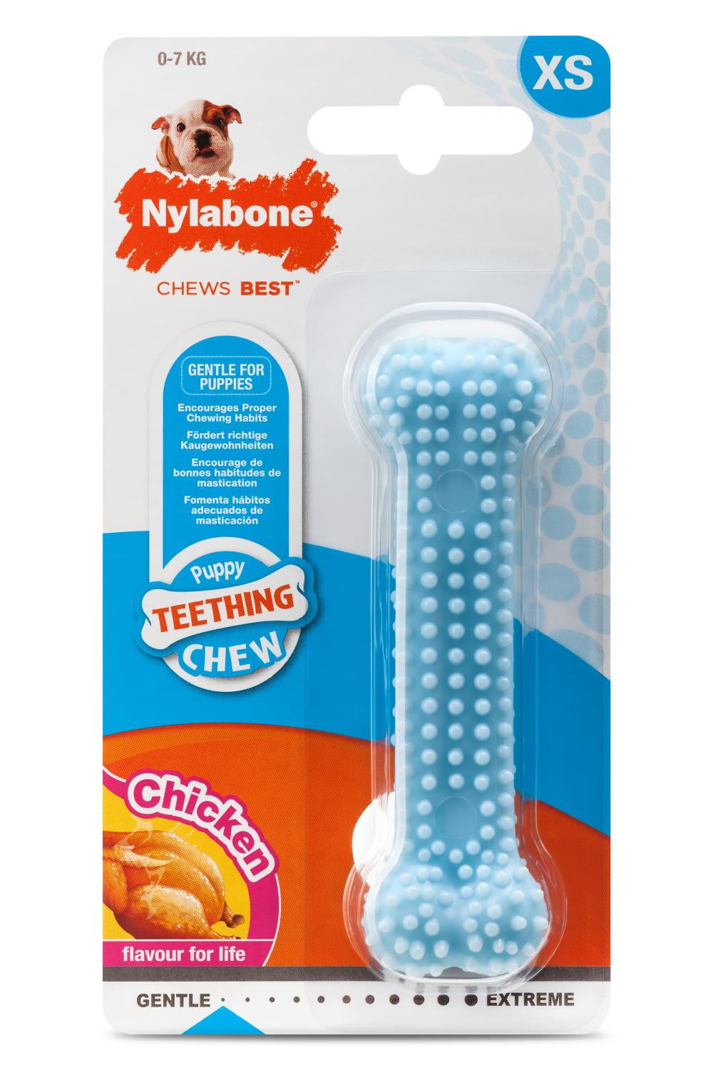 Nylabone Puppy Teething Dental Chew, blå, XS