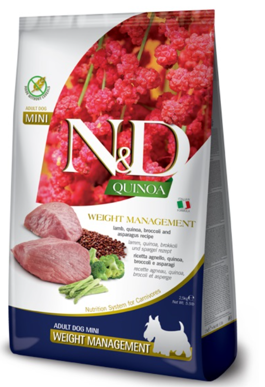 FARMINA DOG QUINOA WEIGHT MANAGEMENT LAMB & BROCCOLI ADULT MINI 2,5 KG