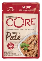 CORE Cat Purely Pate Adult, kylling m/biff 8 x 85g