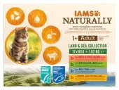 IAMS CAT Naturally Adult Land & Sea collection - menuboks 12 x 85 g