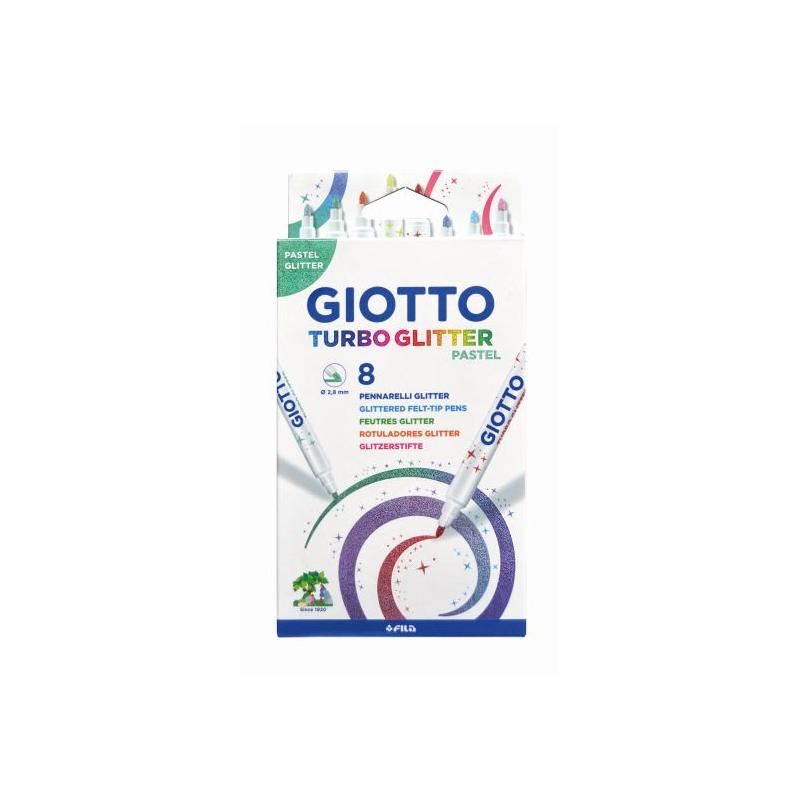 Giotto turbo glitter pastel 8 pkn