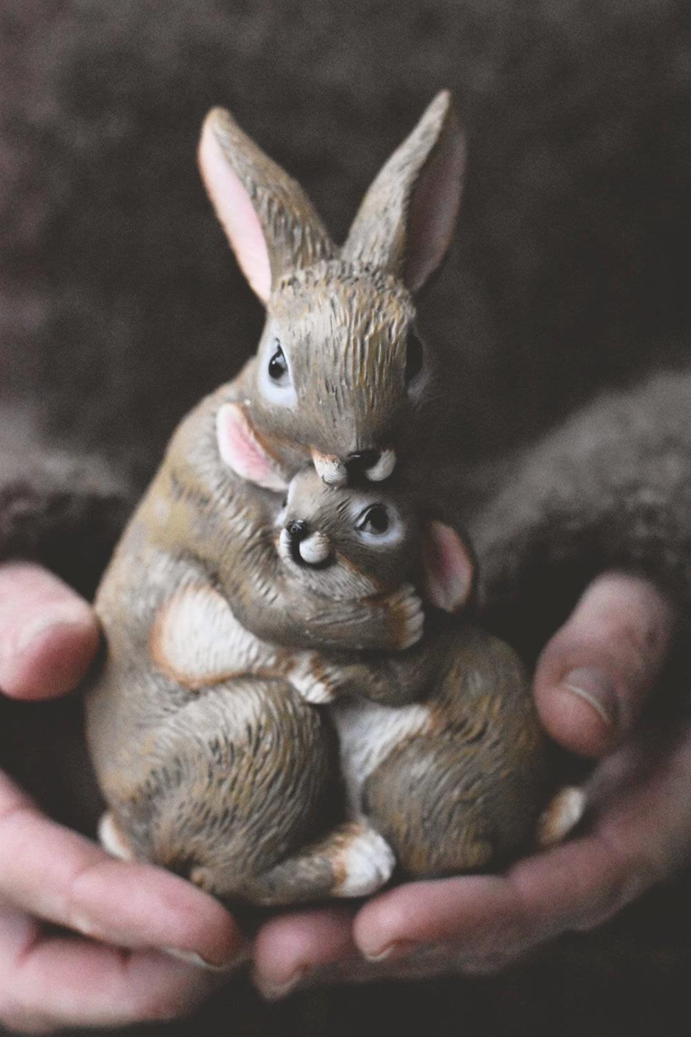 Kaninmor med barn