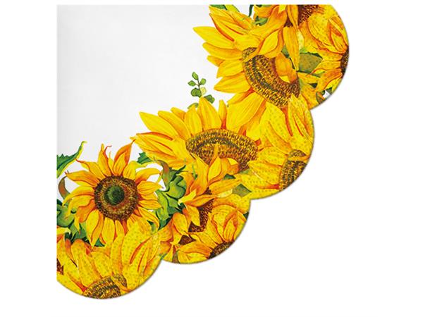 Serviett Dancing Sunflowers rund