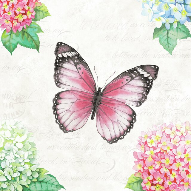 Serviett Butterfly Poem lunsj