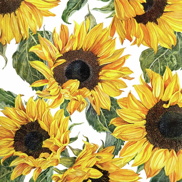 Serviett Sunflowers Blossoming lunsj