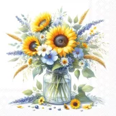 Serviett Sunflowers in jar lunsj