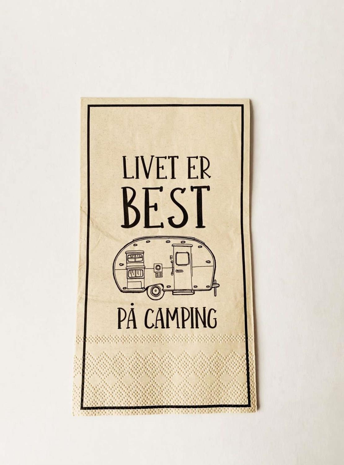 Serviett Livet er best på camping