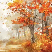 Serviett Autumn tree lunsj
