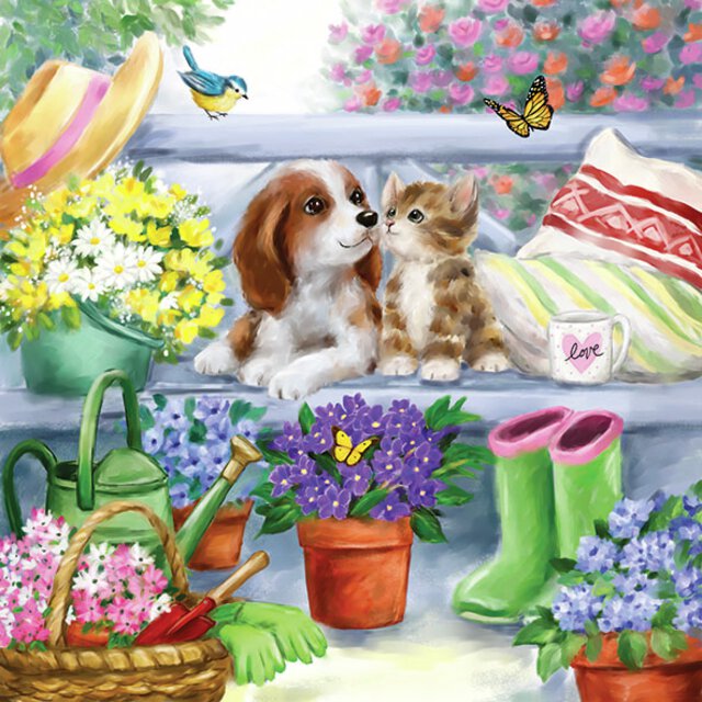 Serviett Bench Friends lunsj