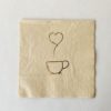 Serviett Kaffe og hjerte kaffe