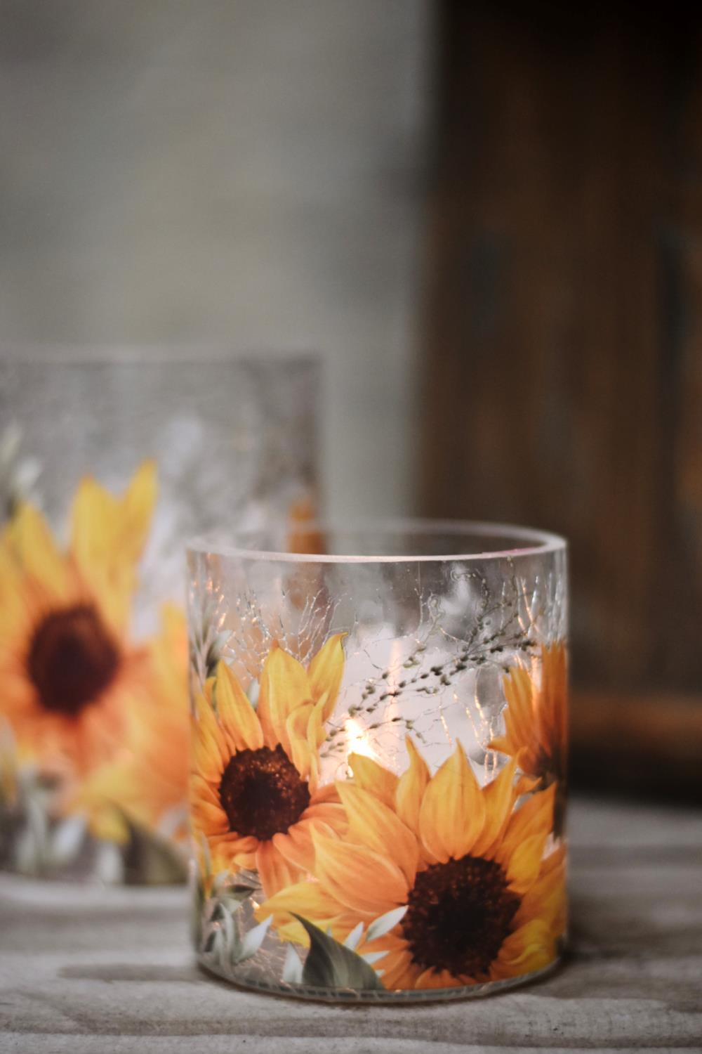 Lysglass krak 9x10cm solsikker