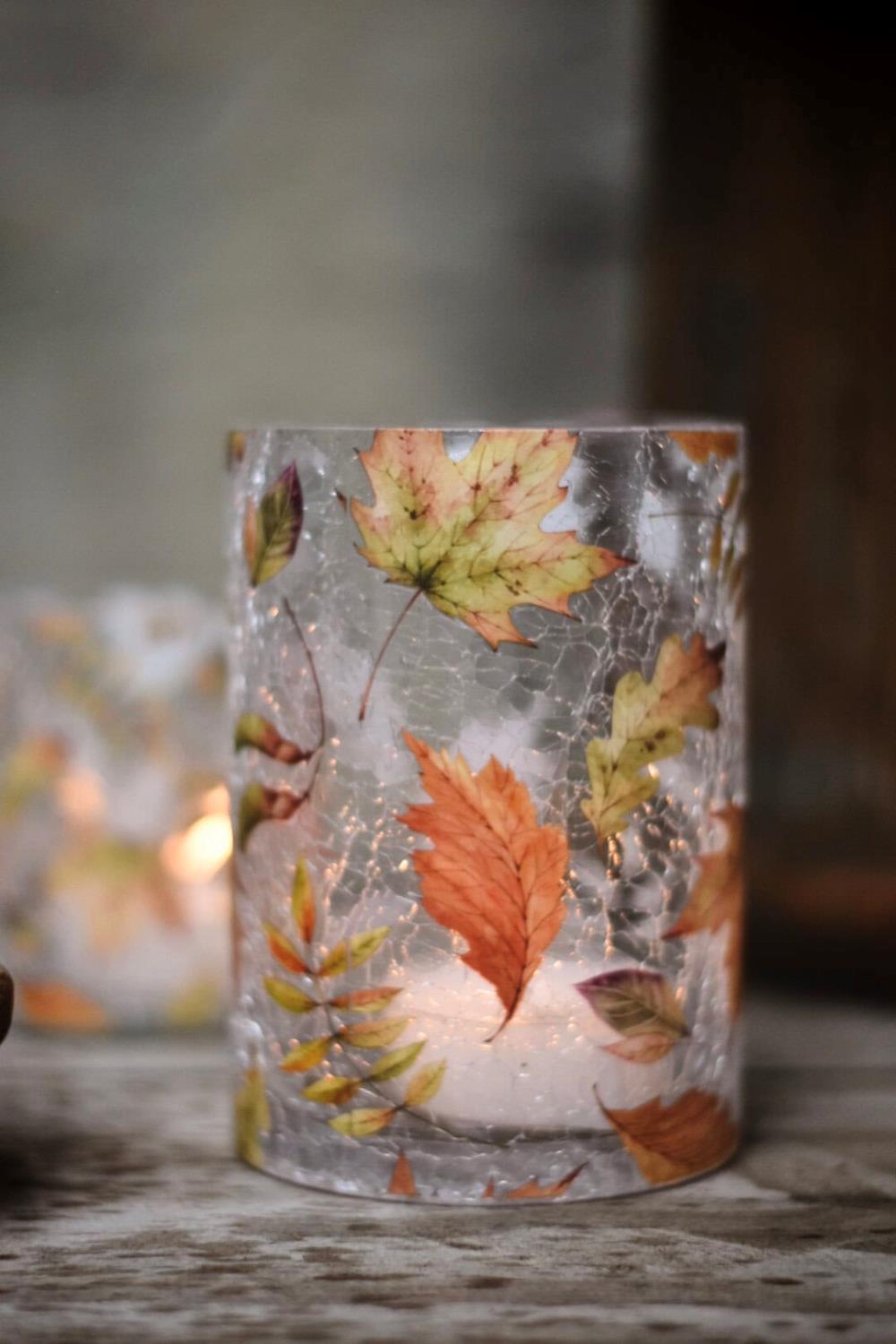 Lysglass krak 10x14,5cm høstblader