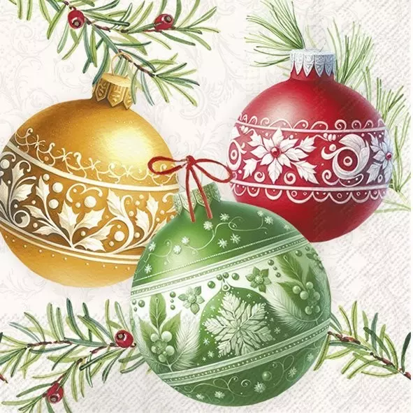 Serviett Christmas Bubbles kaffe