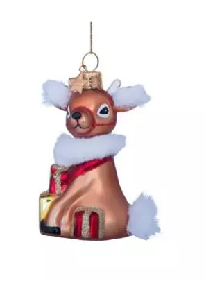 Vondels Brown reindeer w/gifts h8,5