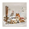 Serviett Fox and bird lunsj