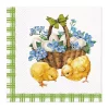 Serviett Chicks with basket lunsj