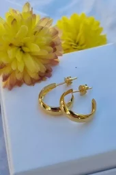 Øreringer forgylt sølv 16mm