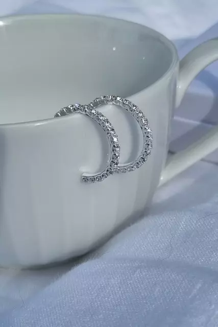 Øreringer sølv zirkonia 20mm