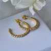 Øreringer forgylt sølv zirkonia 20mm