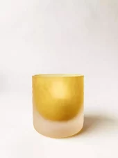 Lysglass 6,5x6,5cm gul