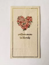 Serviett Blomsterhjerte