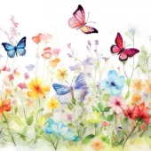 Serviett Butterflies in field lunsj