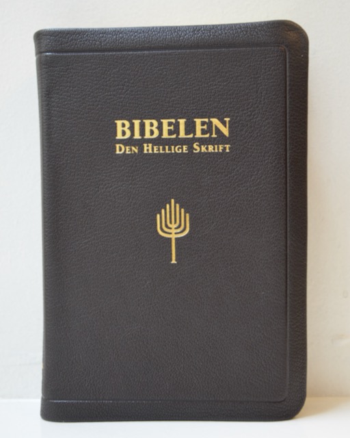 Bibelen - Den Hellige Skrift (88/07). Mellomstor. Mørk brunt geiteskinn. (BM)