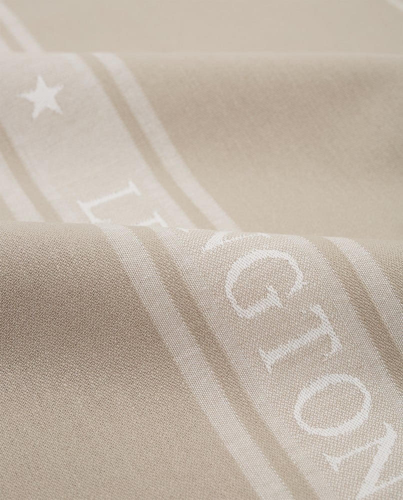 Icons cotton jaquard star kitchen towel, beige/white