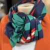 Silk scarf-silk look navy