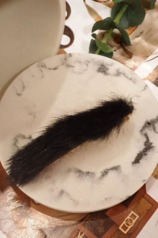 MINK HAIR CLIP SMALL-CHARCOAL