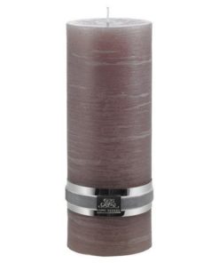 CANDLE 7,5X20 CM AUBERGINE