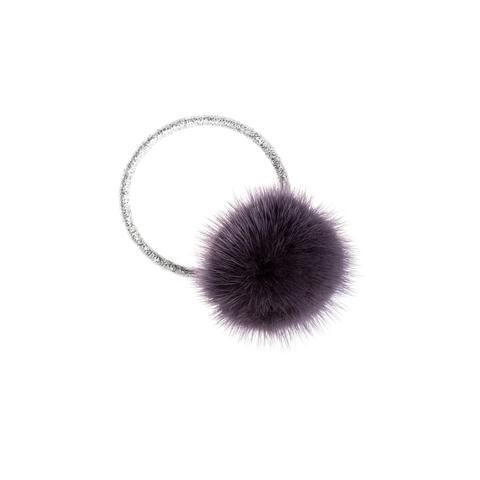 MINK HAIR TIE POM-DUSTY PURPLE