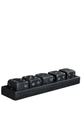 Dice black GAME ON TRAY