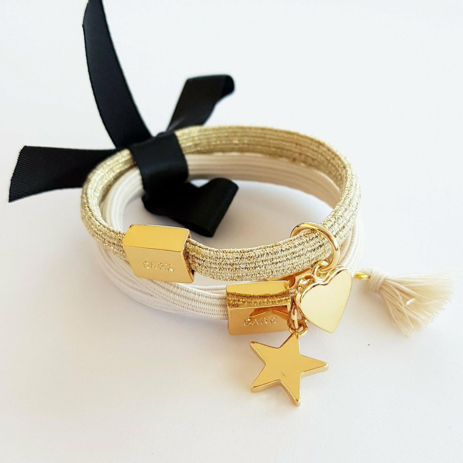 HAIR TIE 3PK CHARM COMBO-SAND